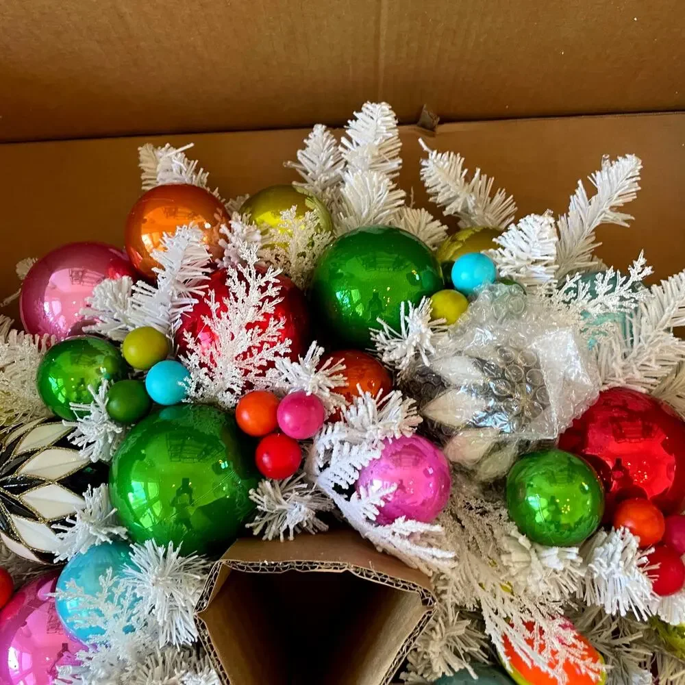 MacKenzie-Childs Confetti Christmas Wreath 28in Pop of Color Holiday Decor NEW